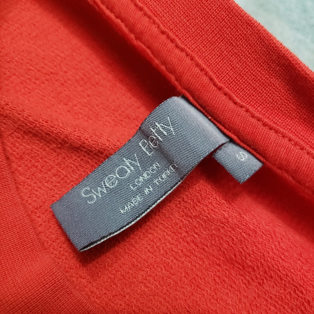 Sweaty Betty Sweatshirt Womens Small Orange Pullover Fleece Gym Fitness - Picture 4 of 10